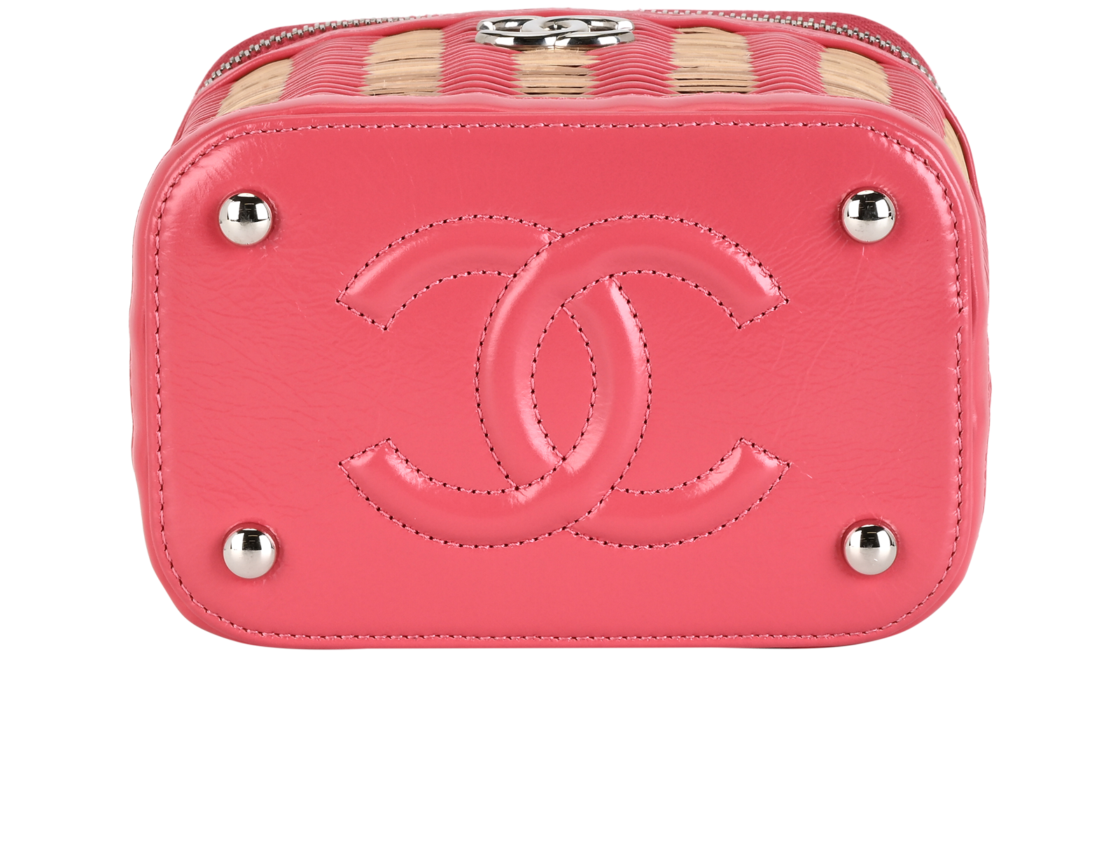 Take Away Vanity Case, &pound;2,800, Handbags, Beige/Pink, Leather/Raffia, Top view